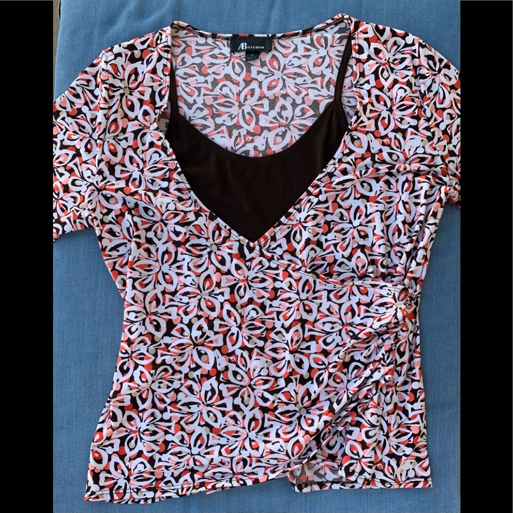AB Studio 3/4 Sleeve Floral Top (Gift with Purchase)